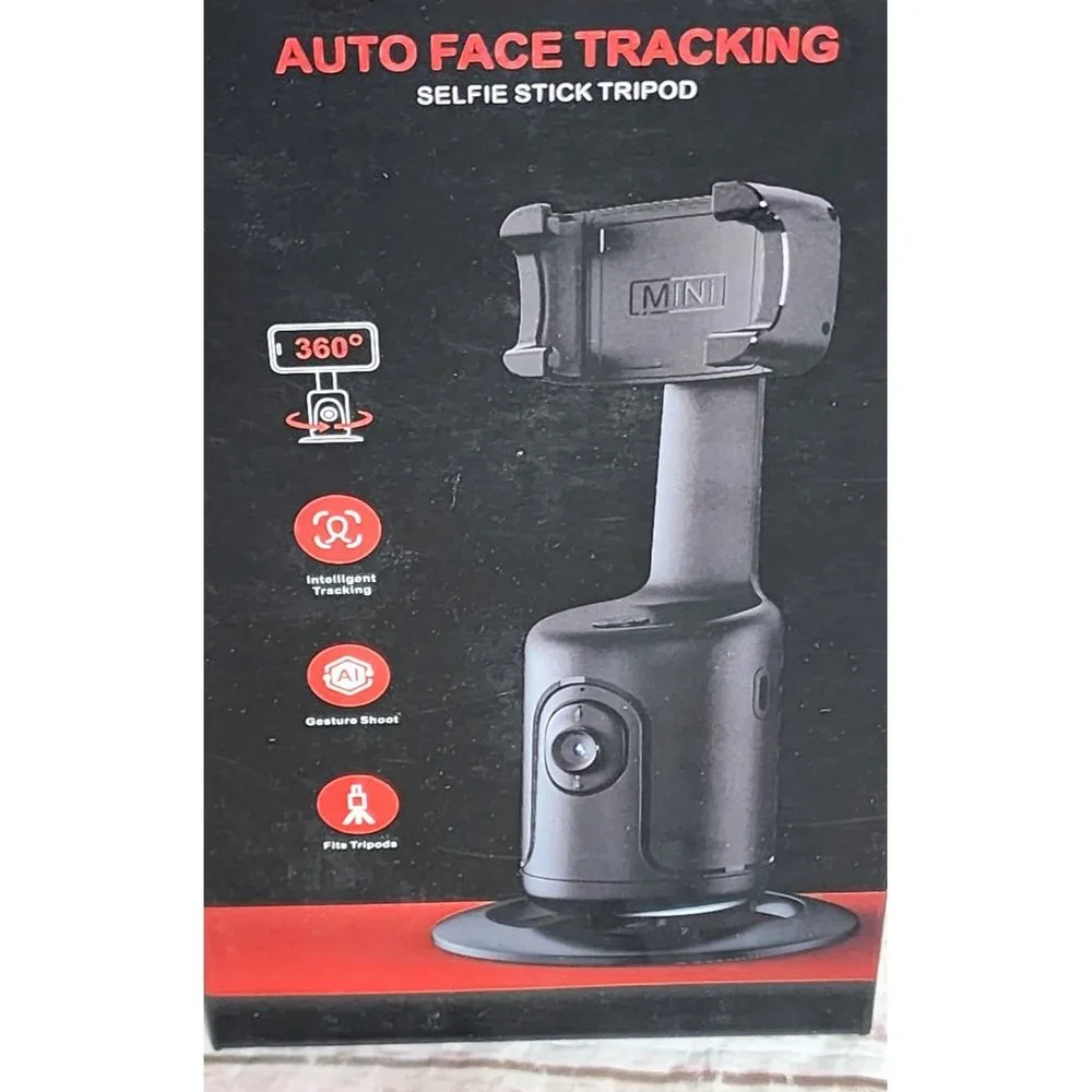 Magic Snapshot: 360° Auto Face Tracking Selfie Tripod - ABS Pink, No App Needed